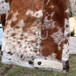 Veste en cuir de vache à poils unisexe |   Manteau en cuir de fourrure naturelle |   Fabricant OEM - Product Image 6