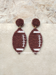Boucles d'oreilles faites à la main avec des perles personnalisées pour le jour du match, écologiques, légères, tendance, professionnelles, luxueuses, sangle spéciale, pièces de sac, accessoires - Product Image 3