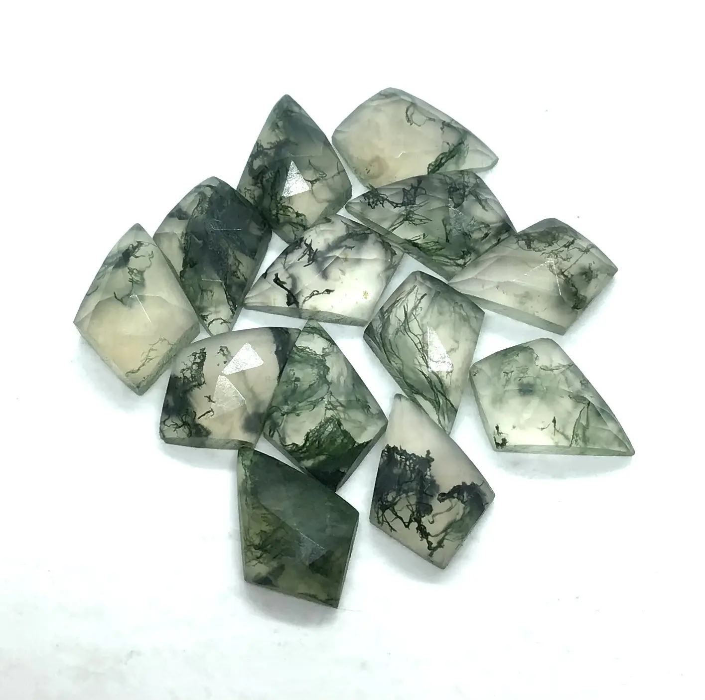 Màu xanh lá cây cây rêu Agate 7x12mm diều tăng Cắt mặt lỏng tự nhiên màu xanh lá cây mã não đá quý được sử dụng trong đồ trang sức làm