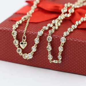 Cadena de tenis vintage de plata de ley con moissanita redonda de corte brillante de 4.00MM y engaste de bisel para mujer, regalo para fiesta - Product Image 3