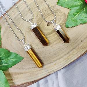 Colgante de ágata Ojo de Tigre hecho a mano diseño de lápiz único joyería de Chakra material de piedras preciosas venta al por mayor - Product Image 2