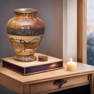 Diseño elegante, mejor vendido, urna de madera, urna de cremación de metal con colores y tamaños personalizados para el hogar con diseño de venas - Product Image 5