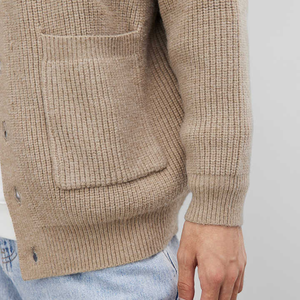 Cárdigan con cuello en V para hombre de alta calidad, suéter transpirable de manga larga, informal, acanalado, Unisex, ajuste relajante para invierno de talla grande - Product Image 4