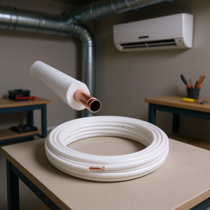 Rollo de 10 m de Tubería de Cobre Revestida de 1/4'', 1 mm de Espesor, Conductos Flexibles Aislados para Aire Acondicionado - Product Image 2