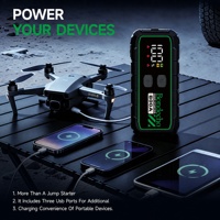 Démarreur portable et batterie externe 10000 mAh, charge rapide 12V 800A, booster de batterie au lithium, écran LCD, lumière LED, câbles de démarrage