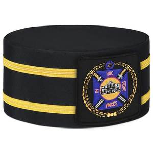 Masonic Regalia Knights Templar Commandery Crown Cap Emblema púrpura y dorado con doble trenza Masonic Crown Caps - Product Image 5