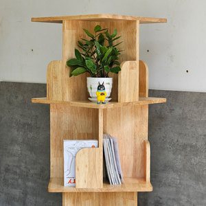 Étagère mobile moderne à 4 niveaux en bois naturel KS68193 pour salon, bureau, chambre d'enfant, chambre à coucher, design sur pied - Product Image 6