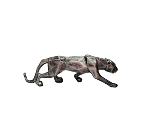 Silver-Coloured Leopard <b>Resin</b> <b>Statue</b> Sculpture for Living Room Bedroom or Office Cabinets - Product Image 1