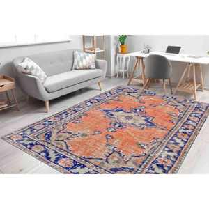 Tapis imprimé à motifs ethniques : design turc de luxe pour salon, tapis doux non tissé - Product Image 1