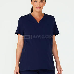 Tenues médicales en coton extensible, entièrement noires, pour femmes et hommes, ensembles de blouses médicales en provenance du Pakistan - Product Image 4