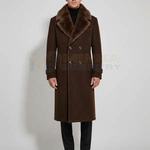 เสื้อโค้ทยาวผู้ชายขายดี ผ้าขนสัตว์ผสมโพลีเอสเตอร์ อุ่นสบาย แฟชั่นทางการ - Product Image 2