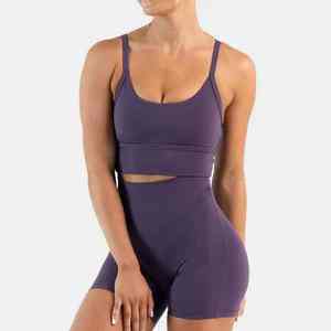 Ensemble de yoga personnalisé OEM pour femmes 4-Way Stretch Anti-transpiration 2-Piece Sports Bra & Shorts Activewear Wholesale - Product Image 1
