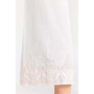 Pantalon respirant 100% soie, tissu crêpe blanc imprimé à l'écran avec broderie, modèle TR-22-123 - Product Image 2