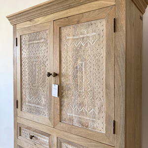 Mango <b>Wood</b> Handmade Handicraft Wardrobe <b>Storage</b> <b>Cabinet</b> Modern Design for Hotel Bedroom Use - Product Image 6