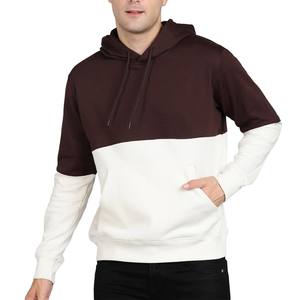 100% Premium Quality Custom Made Two color Hoodie <b>brown</b> and creamy hoodie Front Tow OEM & ODM Service - Product Image 1