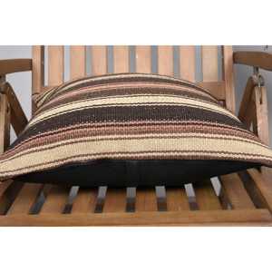 Almohada Kilim de lana marrón de 18x18 pulgadas, cojín estampado esponjoso Vintage para sofá, ropa de cama, portátil de Navidad con relleno de plumas - Product Image 5