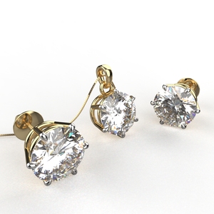 Avarta Jewelry Juego de colgantes de solitario de plata esterlina de 3,80 quilates cada uno - Product Image 4