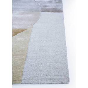 Tapis tufté à la main en laine et viscose couleur ivoire, motif abstrait, hauteur de poils moelleux, pour la décoration de la maison, du salon et du couloir - TNQ-2746 - Product Image 4