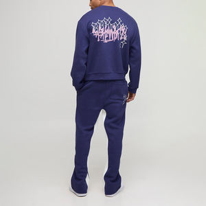 Ensemble de survêtement pour homme 2 pièces, personnalisé OEM 2026, en coton épais, style vintage délavé à l'acide et effet soleil, avec fermeture éclair - Product Image 6