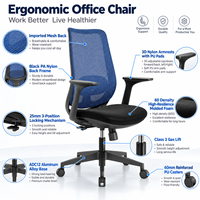 Chaise de bureau moderne en maille, pivotante et réglable, avec dossier confortable, idéale pour les solutions de bureaux commerciaux