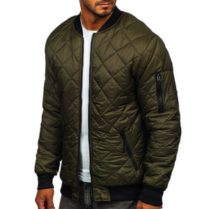 Blousons de bombardier pour hommes imprimés avec logo personnalisé OEM Offre Spéciale vêtements d'extérieur en coton coupe ajustée avec col montant - Product Image 4