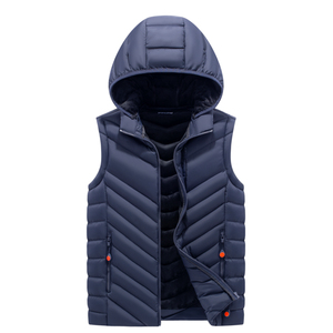 เสื้อกั๊กแจ็คเก็ตบุนวมสำหรับผู้ชายใหม่, แจ็คเก็ตลำลองบุนวมอบอุ่นเสื้อแขนกุดโพลีเอสเตอร์ - Product Image 4