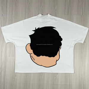 Custom Men's High Quality Heavy Weight 100% Cotton Regular <b>Fit</b> <b>Cropped</b> <b>T</b>-<b>Shirt</b> Digital Printing Breathable Quick Dry 340g Fabric - Product Image 4
