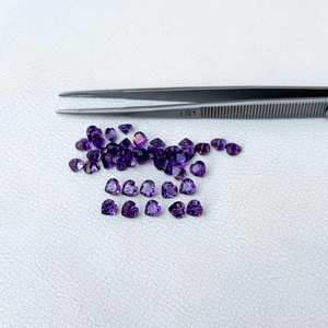 Améthyste africaine naturelle de 3mm, pierre semi-précieuse taillée en cœur, fournisseur en gros d'améthyste violette pour la fabrication de bijoux - Product Image 2