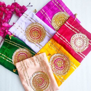 Sac de Potli de fleurs Gota fait main indien traditionnel pour Eid Ramadan mariage demoiselle d'honneur retour cadeaux nouvel an chinois Diwali - Product Image 2