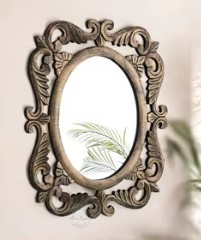 Miroir mural moderne en métal noir avec cadre en fil métallique géométrique, style contemporain, pièce maîtresse pour la décoration intérieure - Product Image 4
