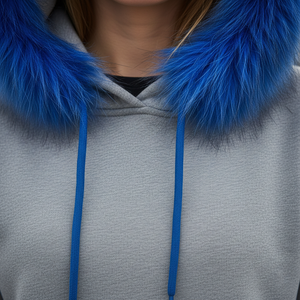 Sudadera con Capucha de Moda Urbana para Mujer al por Mayor, Color y Tela Personalizables en la Parte Delantera, Ribete de Piel Sintética Exagerado, Sudadera de Invierno, Servicio OEM - Product Image 4