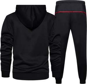 Ensemble de survêtement en coton uni unisexe, pantalon de survêtement, survêtement personnalisé, pantalon de survêtement et sweat-shirt, ensemble de jogging 2 pièces pour homme - Product Image 2