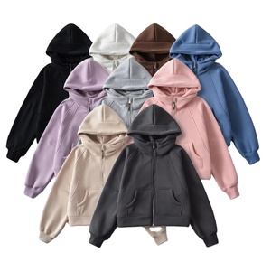 Sweats à capuche zippés d'hiver personnalisés pour femmes Fabricant de vêtements de rue en polaire coupe décontractée avec marque de distributeur - Product Image 1
