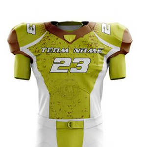 Uniforme de football américain à manches courtes imprimé sur mesure de haute qualité respirant pour hommes - Product Image 3