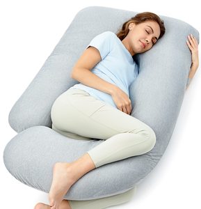 Coussin de maternité en forme de U avec housse rafraîchissante amovible, coussin de grossesse pour le soutien du dos - Product Image 1