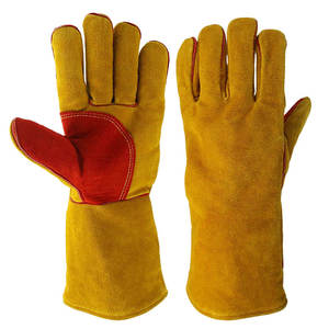 Gants de sécurité en cuir, double paume en cuir de vache, gants de travail industriels, gants de protection pour mécaniciens, gants de soudage à vendre - Product Image 6
