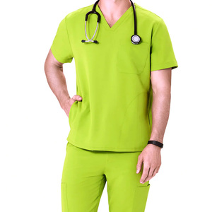 Combinaison de gommage pour hôpital de haute performance Fabricant OEM personnalisé conception d'équipe tissu flexible infirmière et fournisseur de combinaison de gommage pour médecin - Product Image 1