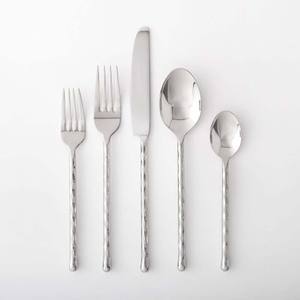 Stainless Steel Silver Plated Silverware Royal <b>Vintage</b> Wedding Luxury Wholesale Embossed Banging Flower Design Handle <b>Cutlery</b> - Product Image 6