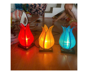 Lanterne suspendue extérieure à LED de qualité supérieure vietnamienne Hoi An lanterne en bambou en soie faite à la main Hoi An lanterne en bambou en soie Offre Spéciale 2025 - Product Image 5