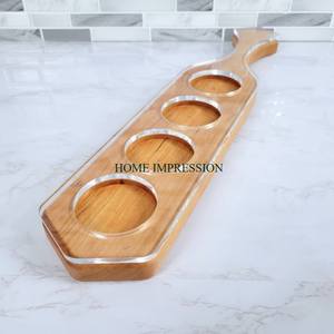 Porte-verre en bois fabriqué à la main pour bar à la maison Porte-verre à vin en bois personnalisable avec quatorze supports pour affichage de verre à vin - Product Image 5