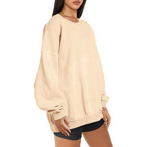 Oem Odm <b>Women's</b> Ultra Soft Knitted Winter Front Logo Oversized <b>Lightweight</b> Casual Solid Pullover Hoodie <b>Sweatshirt</b> - Product Image 2
