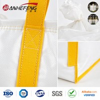 Sac Jumbo FIBC à fond plat en U, construction monobloc à panneau en U, étanche pour poudres fines, sangles de levage aux coins croisés