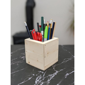 Portalápices de almacenamiento para el hogar y oficina de diseño elegante y sencillo portalápices de madera natural de Calidad exclusiva para portalápices de gran venta - Product Image 4