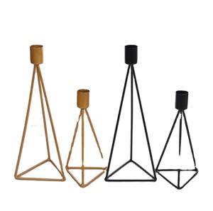<b>Tall</b> Geometric <b>Candlestick</b> Holder- Wedding Decor- Wedding Wholesale Colorful Frosted Amber Black Clear Valentine Print Handmade - Product Image 1