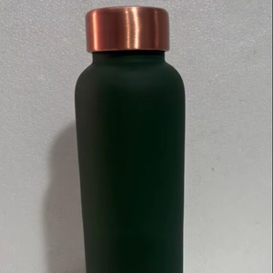 Premium <b>Dark</b> Green Matte Copper Water Bottle with Lid 24-Hour Thermal Insulation for Ayurvedic Health Benefits Living <b>Room</b> Use - Product Image 1