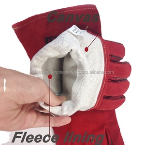 Gants de protection personnalisables avec doublure en cuir et coton résistant à la chaleur Taille XL Échantillon gratuit Gants de sécurité avec logo personnalisé Soudage - Product Image 4