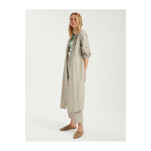 Gabardina con capucha de mezcla de algodón para mujer BGN-Turquía S23R207 - Product Image 2