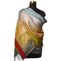 Écharpe 100% Soie Pure Style Unique Colorée Réversible Protection UV SPF 40 Motifs Tissés Longs Fils Teints Automne Double Face