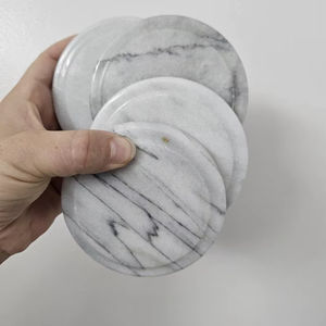 ชุดจานรองแก้วหินอ่อนขัดเงาและไม้เนื้อแข็งทำมือสไตล์โมเดิร์น คุณภาพพรีเมียม สำหรับใช้ในบ้านและเป็นของชำร่วยงานแต่งงาน - Product Image 1