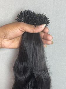 Extension de cheveux humains en gros cheveux humains vierges bruts Itip indien crépus droits bouclés kératine I K pointe Extension de cheveux humains - Product Image 2